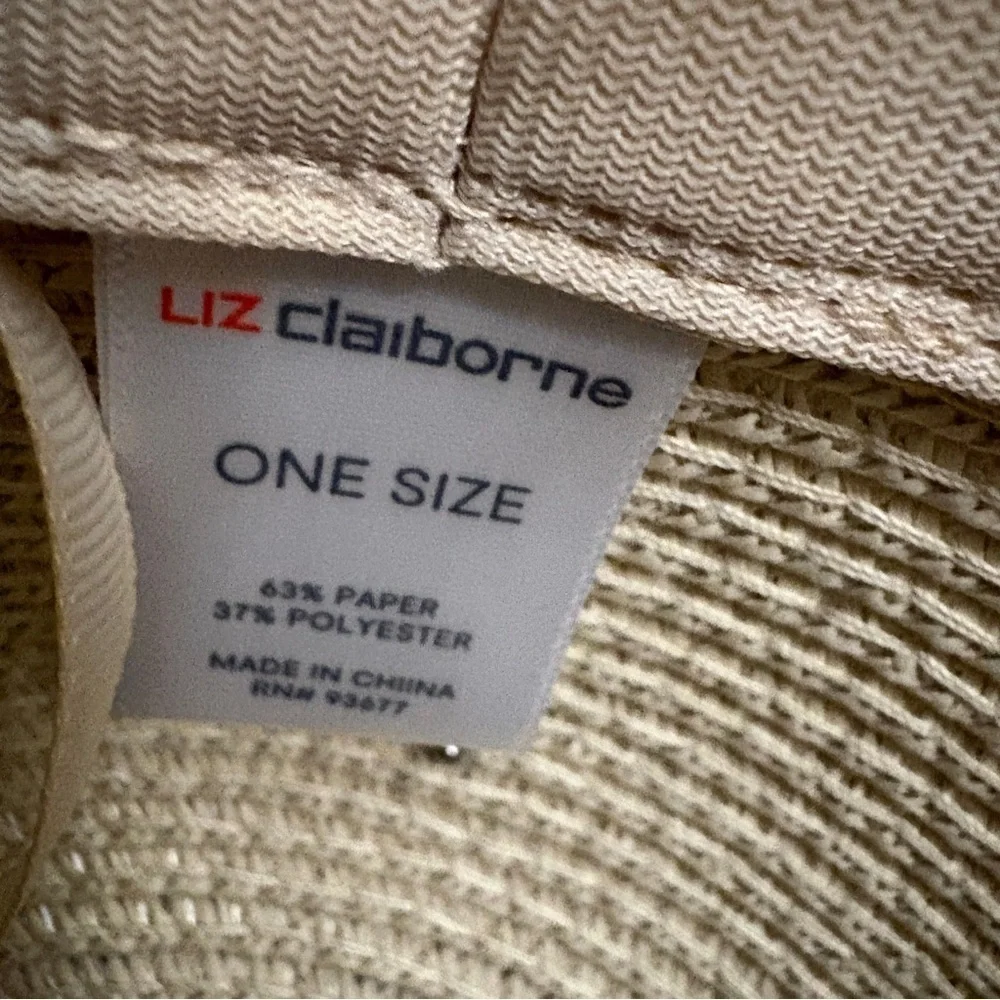 Liz Claiborne Cream Hat with Pearl and Gold Accents